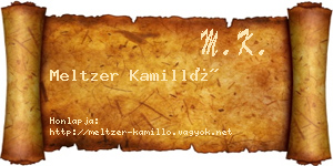 Meltzer Kamilló névjegykártya